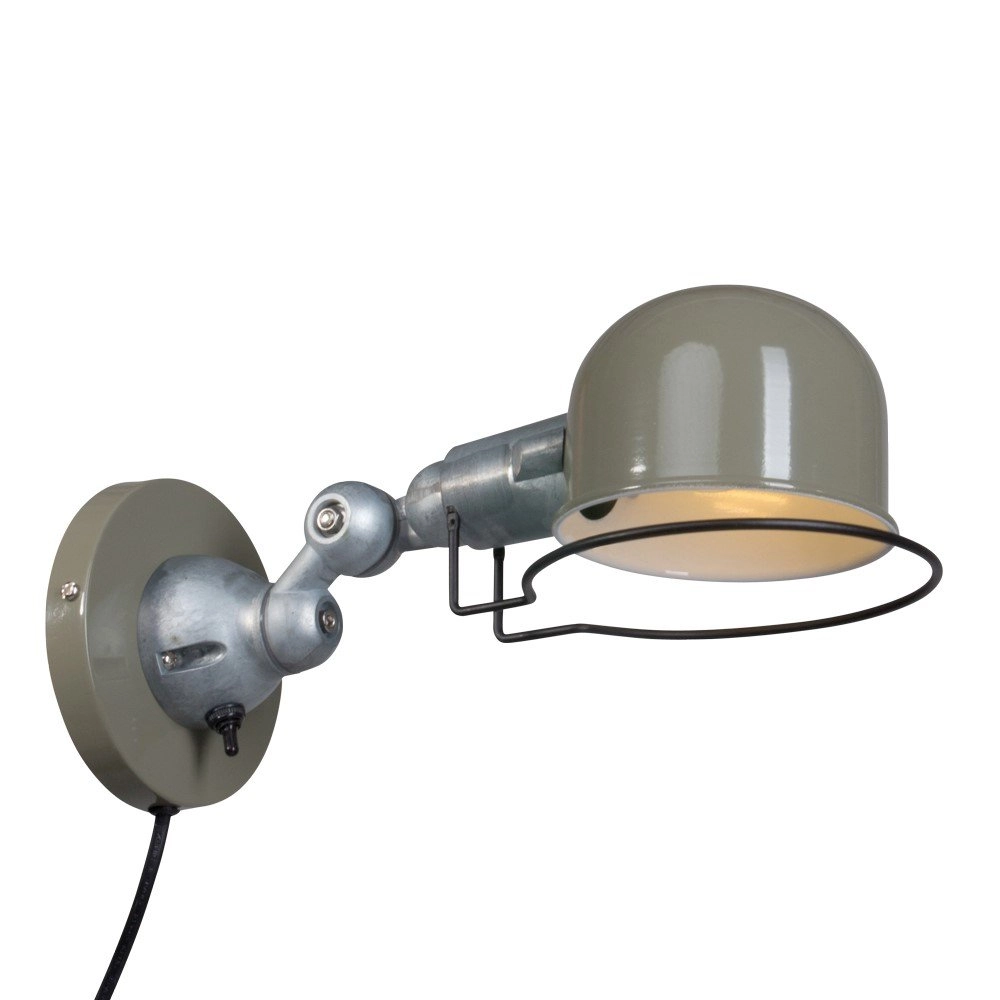 Retro wand leeslamp Davin 29cm retro groen