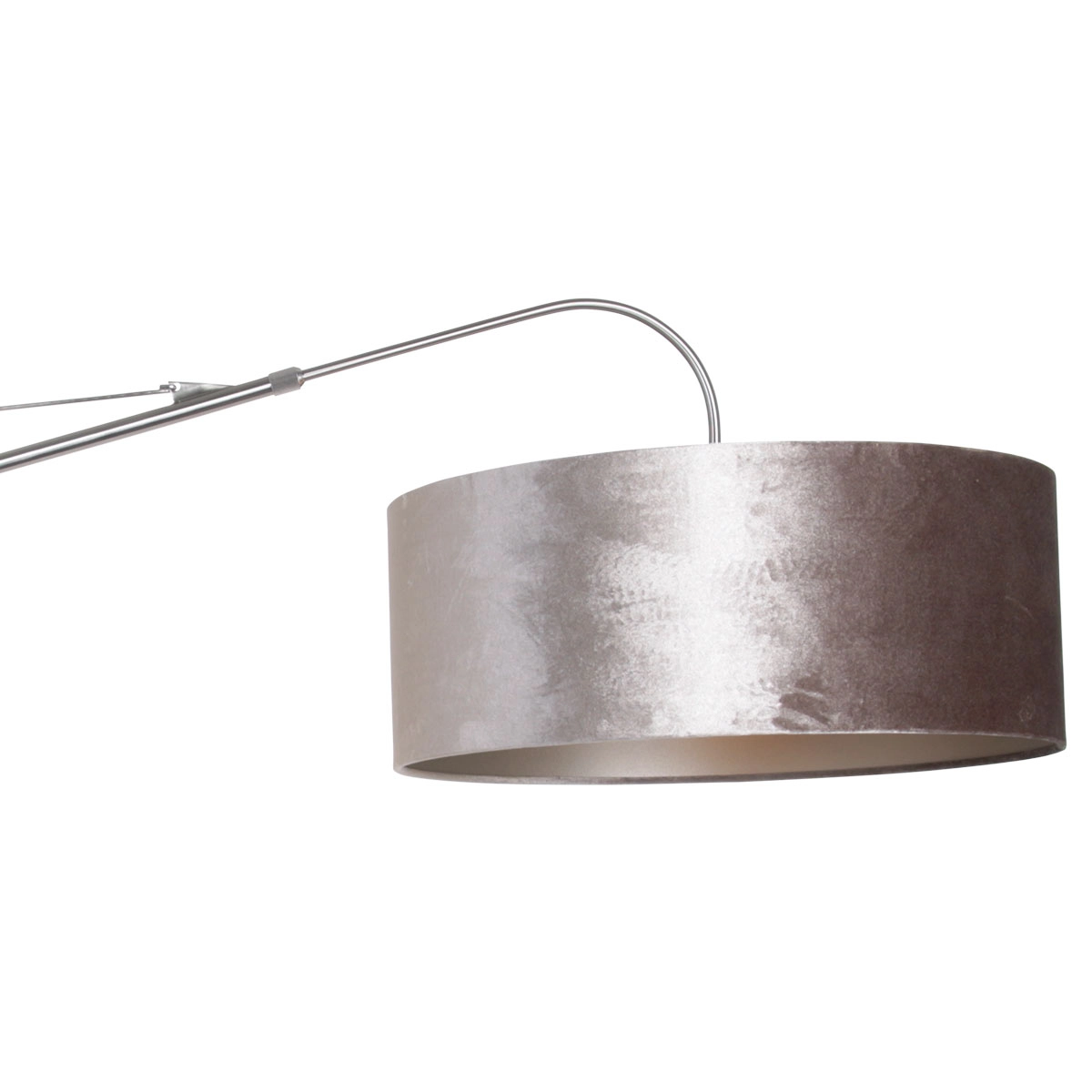 Wandlamp Elegant Classy 50cm RVS met taupe velourse kap Steinhauer 8712746146011