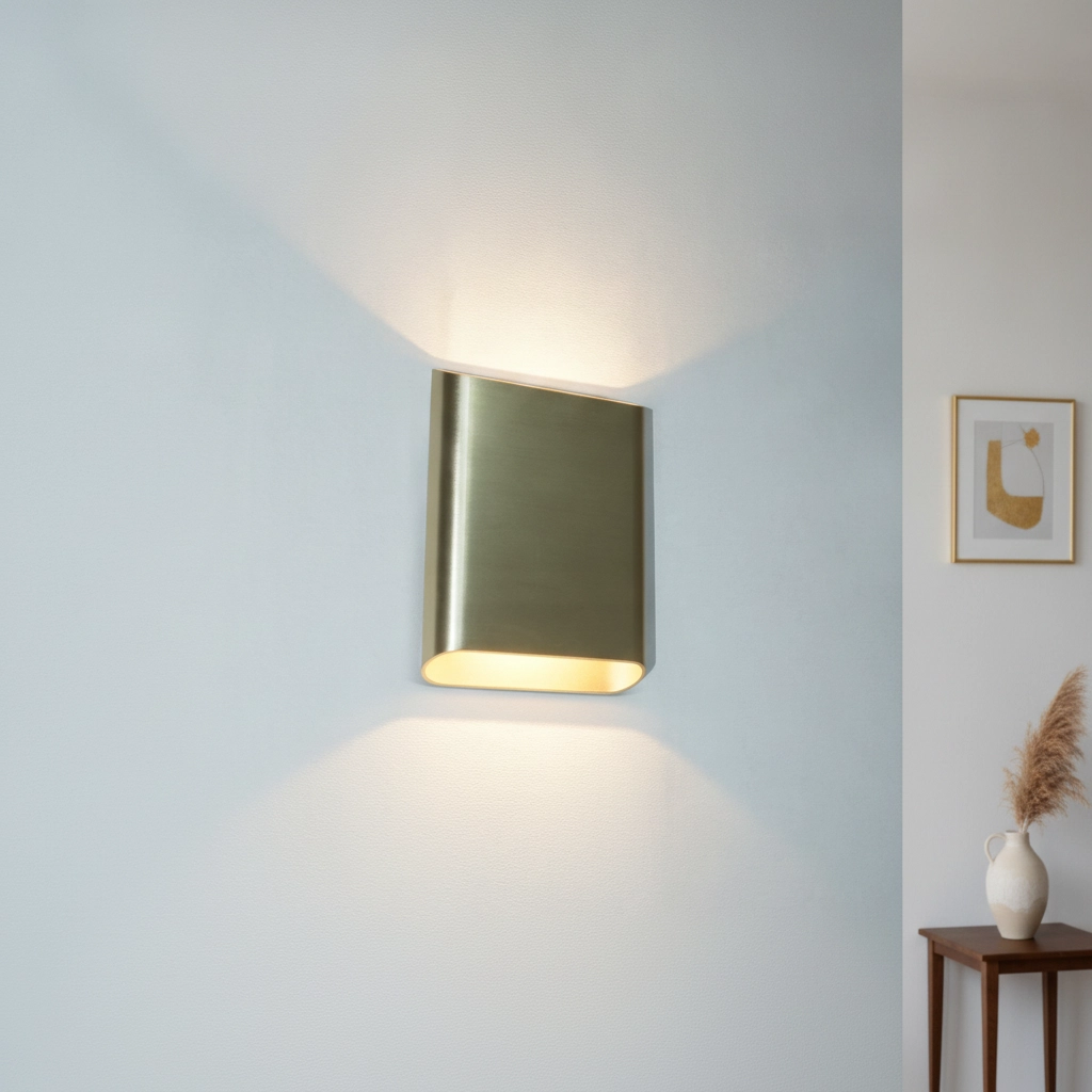 Wandlamp Diaz L Goud geborsteld