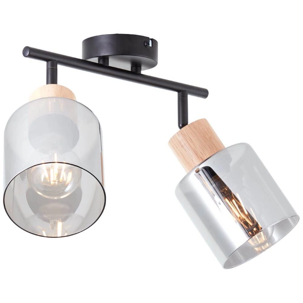 Plafondlamp Weald 2-lichts zwart Brilliant 4004353413087