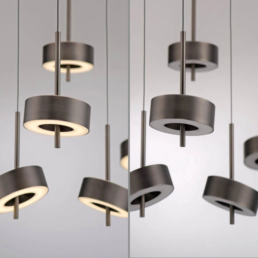 5-lichts hanglamp Q-Rotate bruin modern Paul Neuhaus 4012248383179