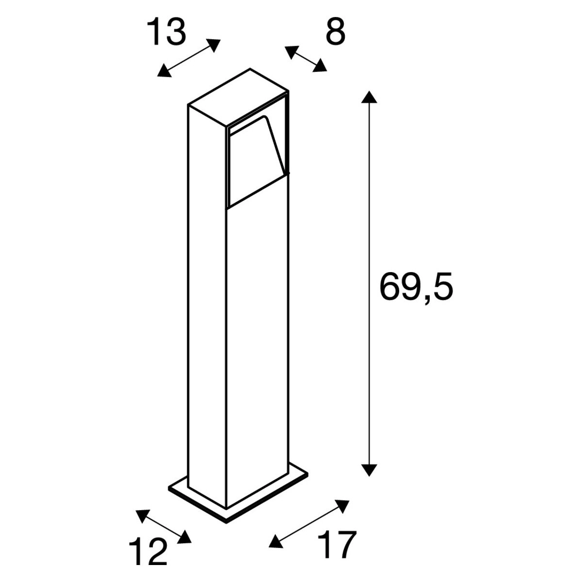 Tuinverlichting Logs 70 hoekig design SLV 4024163131414