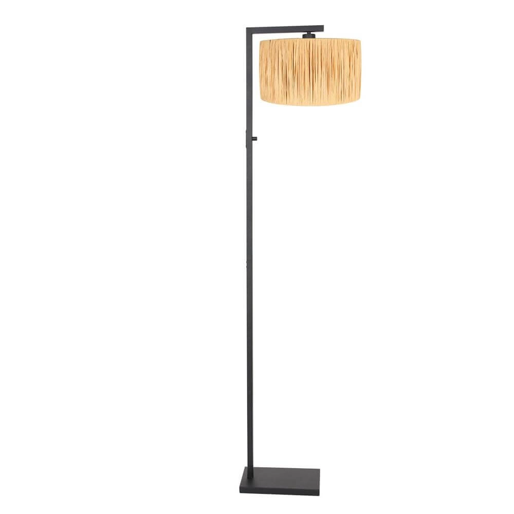 Vloerlamp Stang zwart met strokleurige kap Vloerlamp Stang zwart met strokleurige kap