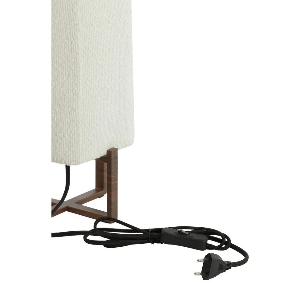 Tafellamp Wyn 39cm - crème touw met walnoot look Light & Living 8717807792534