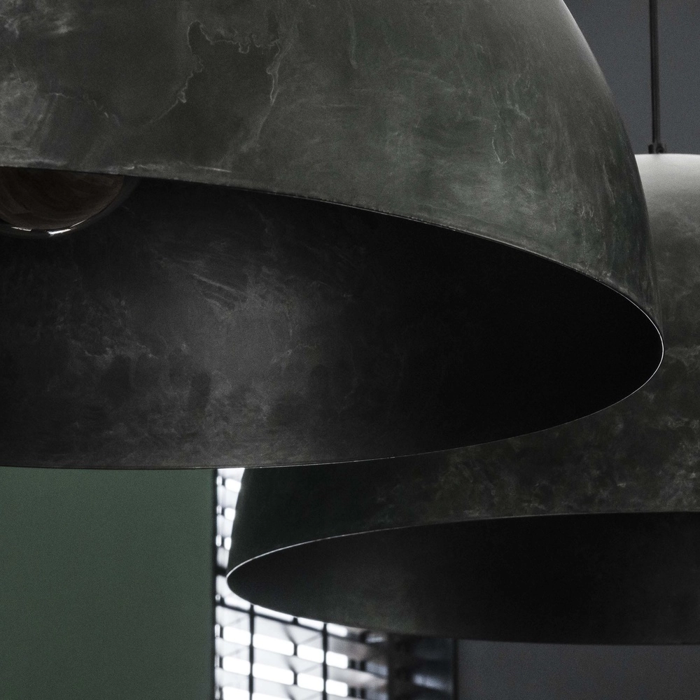 Industriële hanglamp Dome 2x Ø 60cm - charcoal Lyora 8716803512566