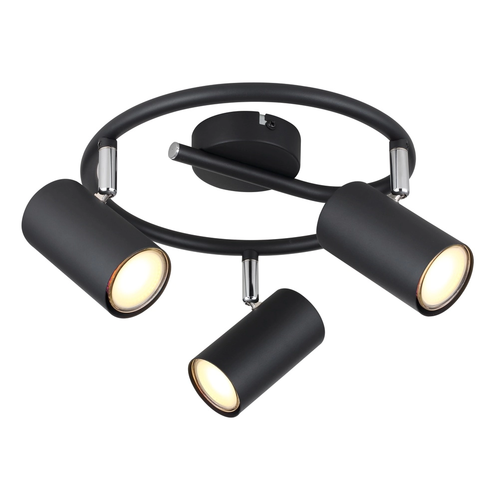 3-lichts plafondlamp Allvi zwart