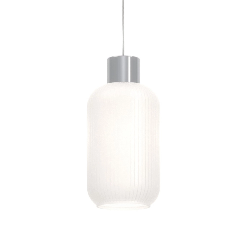 Design hanglamp Dasmina chroom met wit Ø 13cm