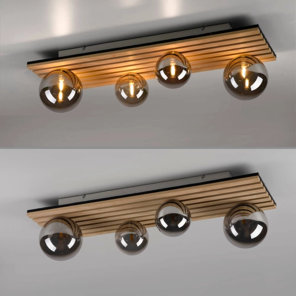 Houten plafondlamp Green Stika rechthoekig Just Light 4043689004248