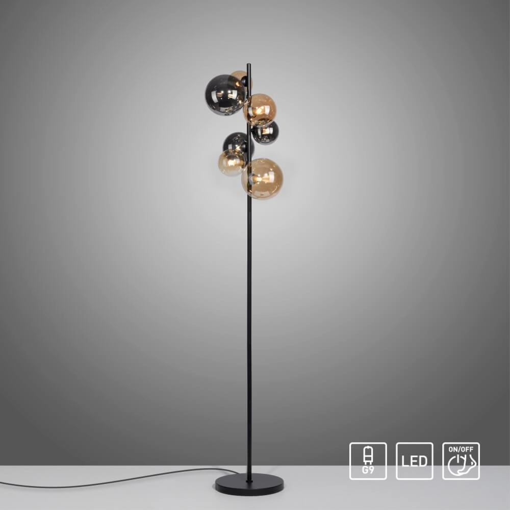 Zwarte vloerlamp Popsicle design Paul Neuhaus 4012248375532