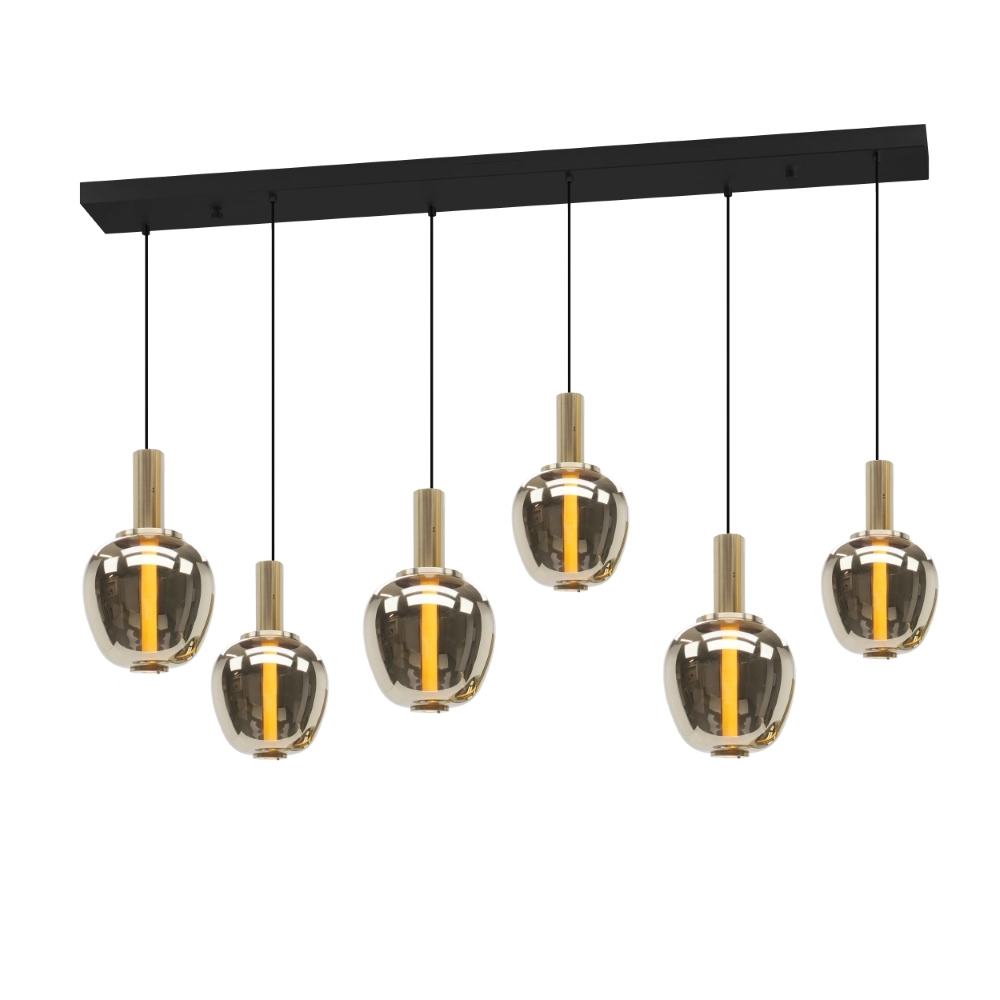6-lichts hanglamp Fruitera goud design