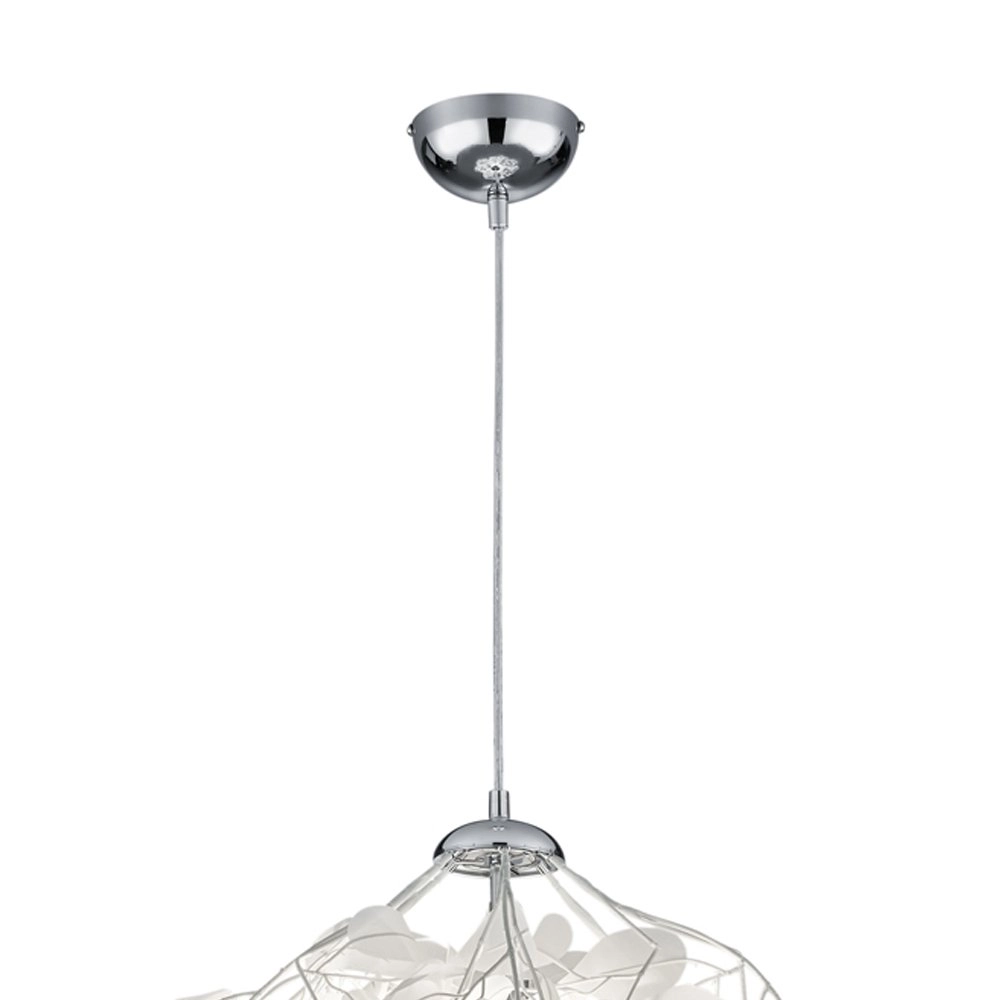 Hanglamp met blaadjes Leavy 38cm grijstint Trio 4017807301984