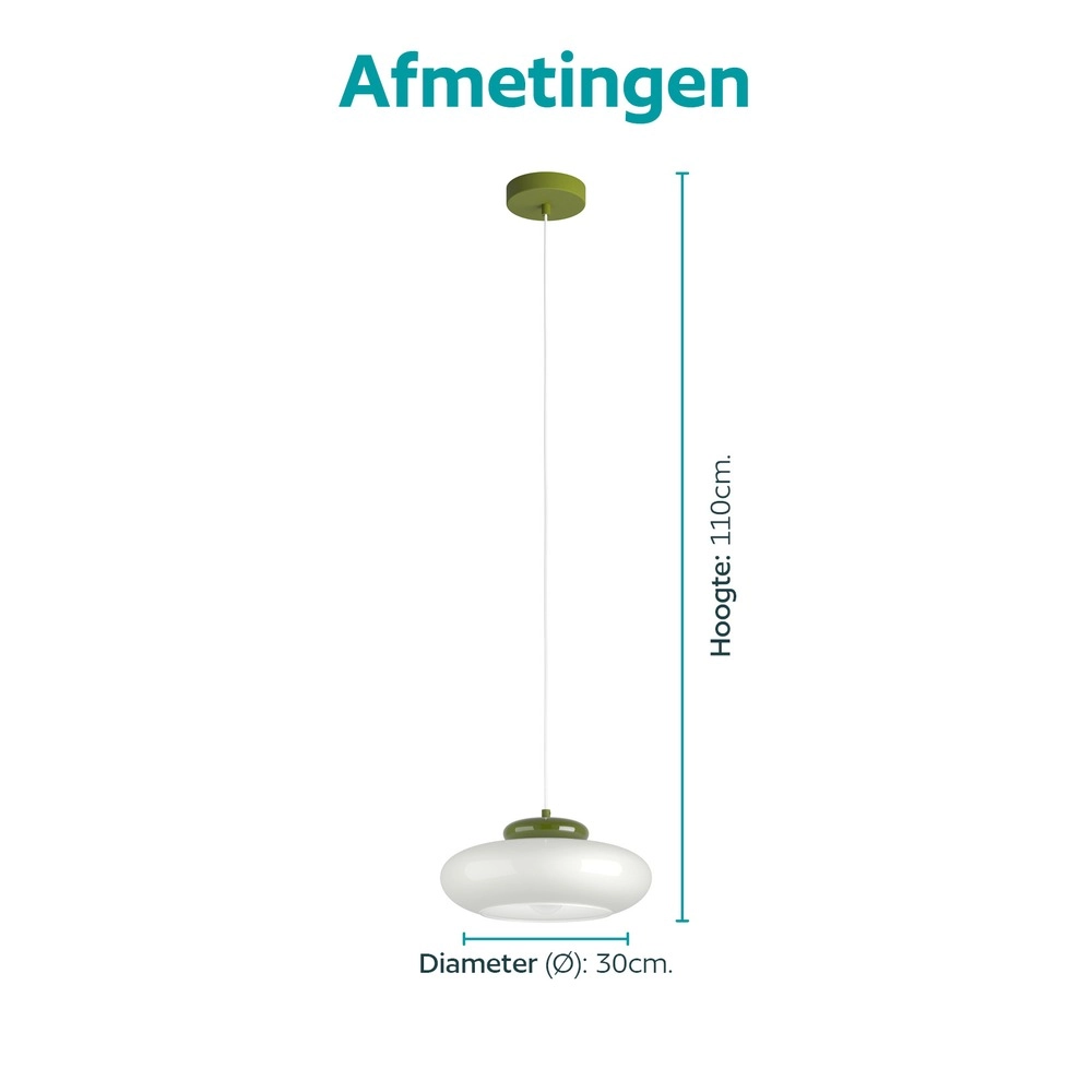 Design hanglamp Berardelli wit met groen Ø 32cm Eglo 9008606404995