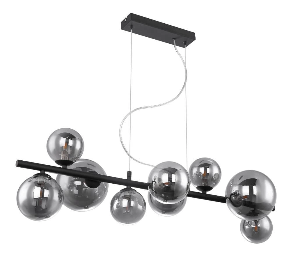 Zwarte hanglamp met smoke glas Riha Globo 9007371387038