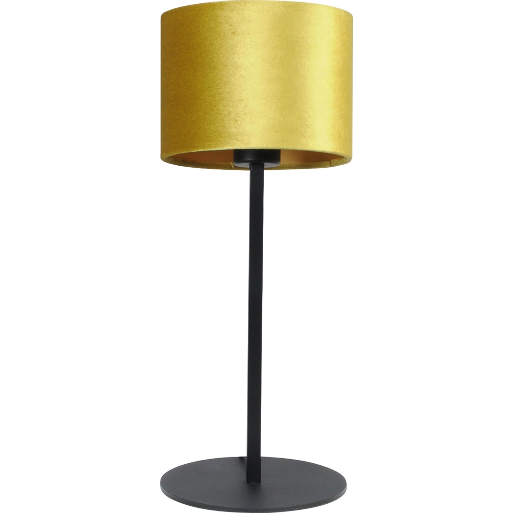 Zwarte tafellamp Venus met okergele lampenkap Zwarte tafellamp Venus met okergele lampenkap
