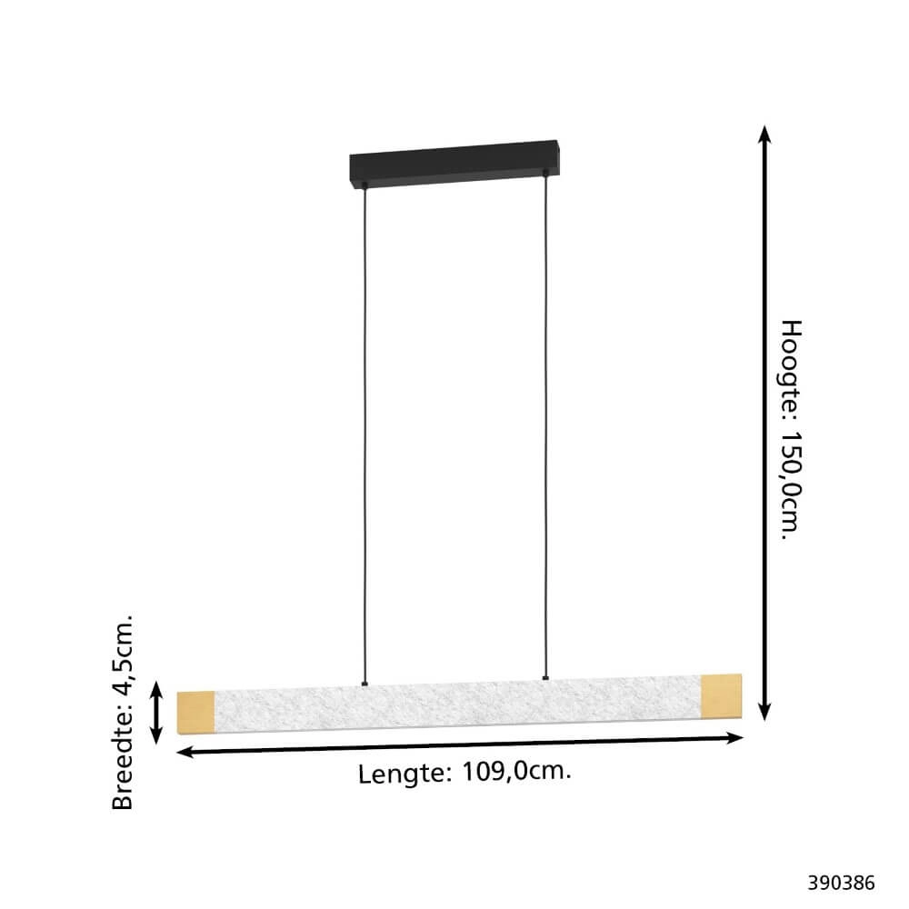 Hanging lamp Vallelado gray with wood Stars of Light 9008606295166