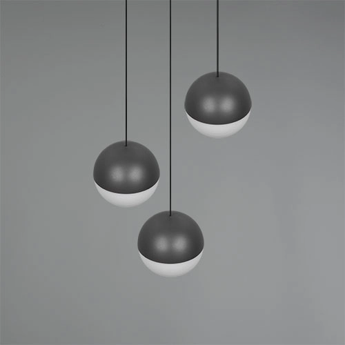 3-lichts hanglamp Senta rond antraciet Trio 4017807697834