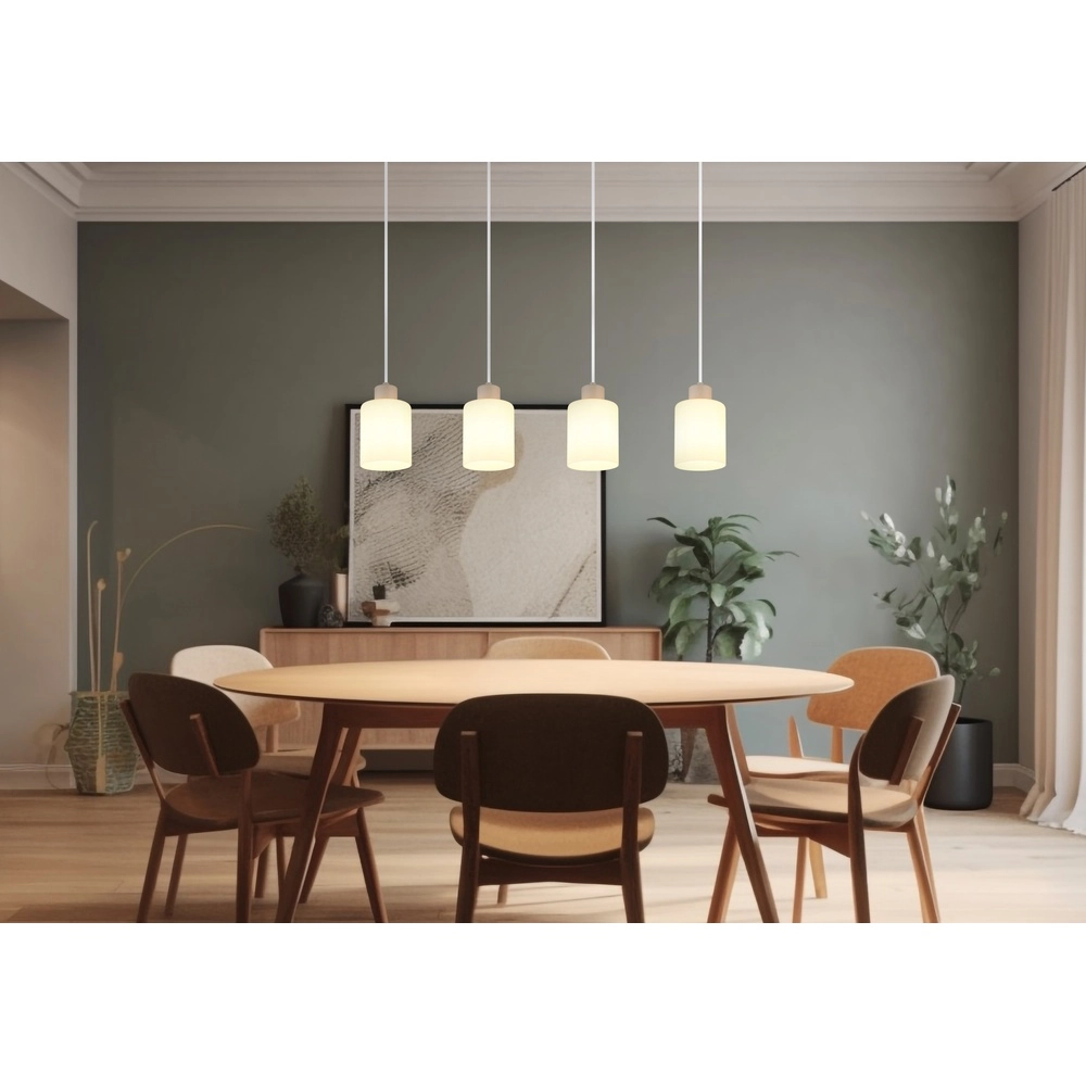 4-lichts hanglamp Trent zand bruin Globo 9007371575978