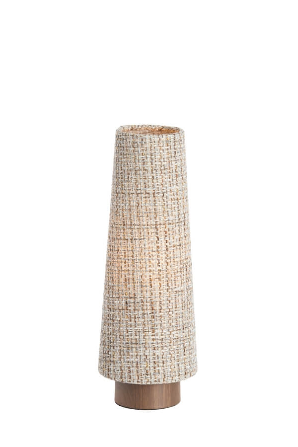 Gevlochten tafellamp Howie hout Ø 15cm
