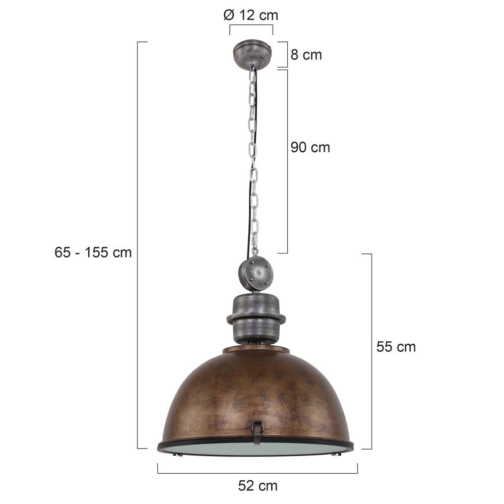 Hanglamp Bikkel XXL antiekbruin met nikkel Steinhauer 8712746106701