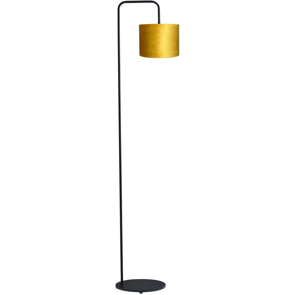 Vloer Schemerlamp Venus 152cm met goudkleurige lampenkap Vloer Schemerlamp Venus 152cm met goudkleurige lampenkap