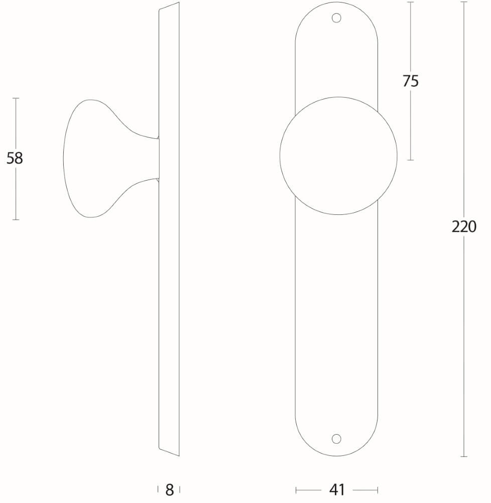 Deurknop Paddenstoel blind RVS Intersteel 8714186039694