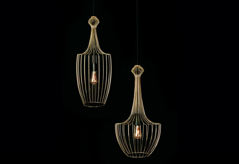 Gouden draadlamp Luksor Ø 37cm Lyora 5903139885393