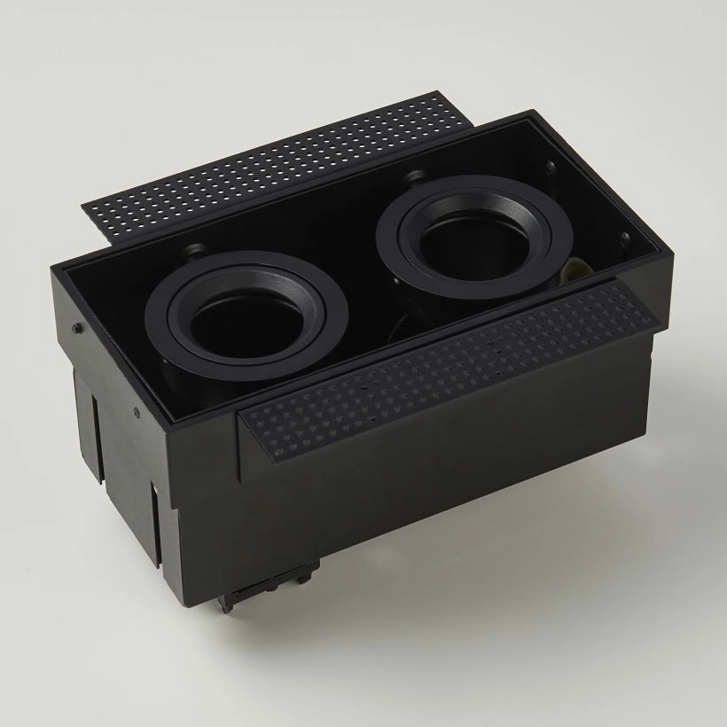 Trimless inbouwspot Sablons 2-lichts zwart Lyora