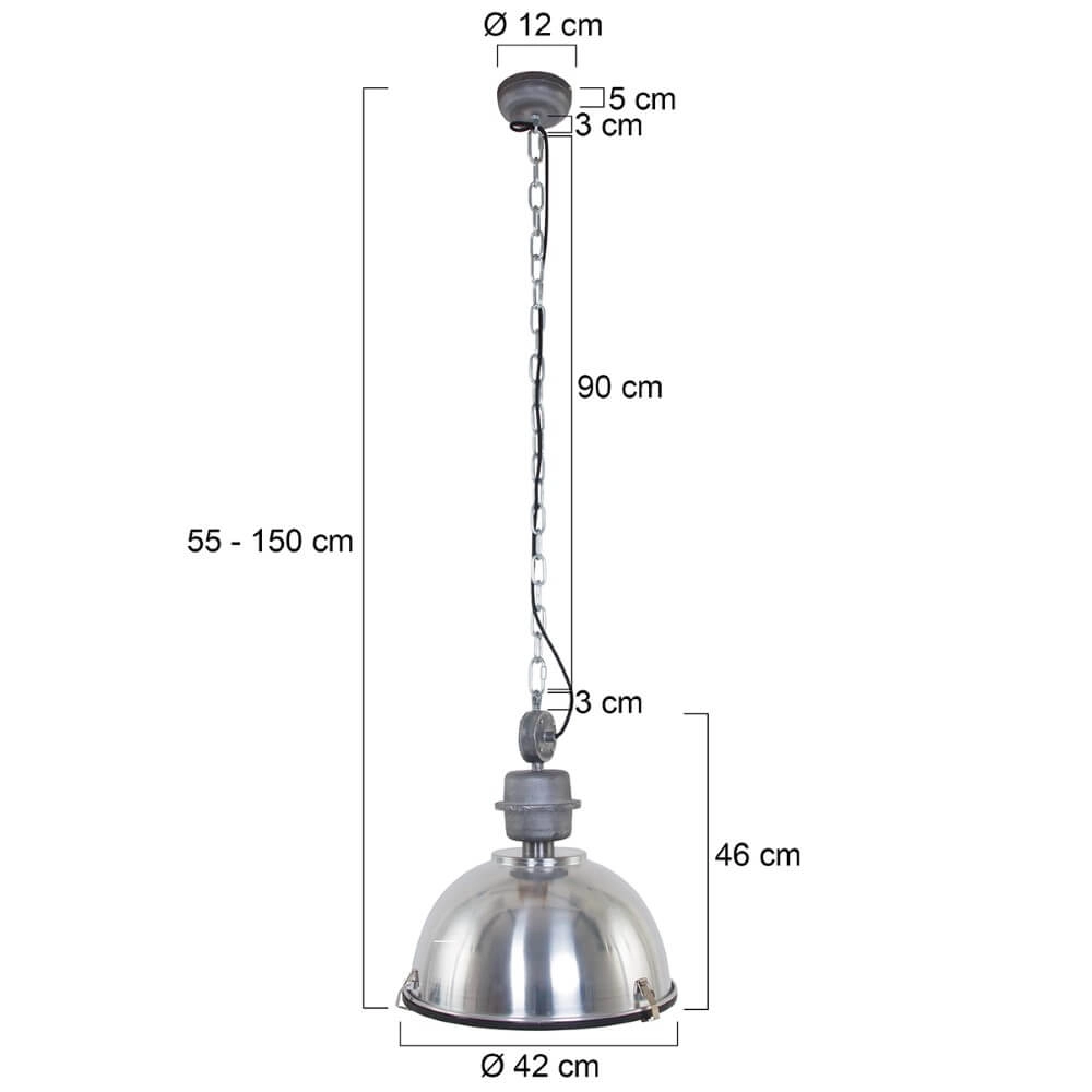 Hanglamp Bikkel metaalgrijs Steinhauer 8712746105179