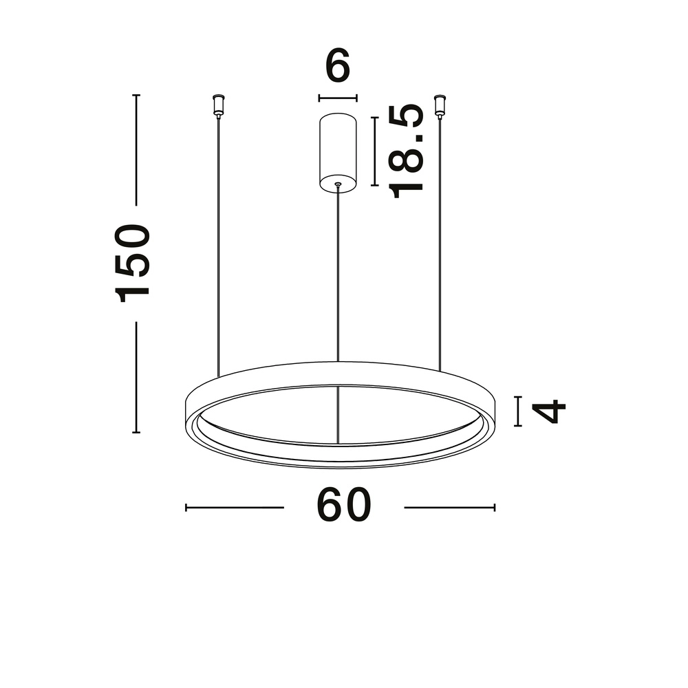 Strakke hanglamp Perrine Ø 60cm koffie bruin Lyora 5212017438935