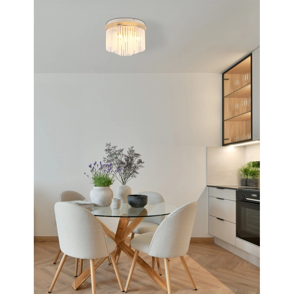 Plafondlamp Gorley zand bruin met glas Ø 32cm Globo 9007371575718