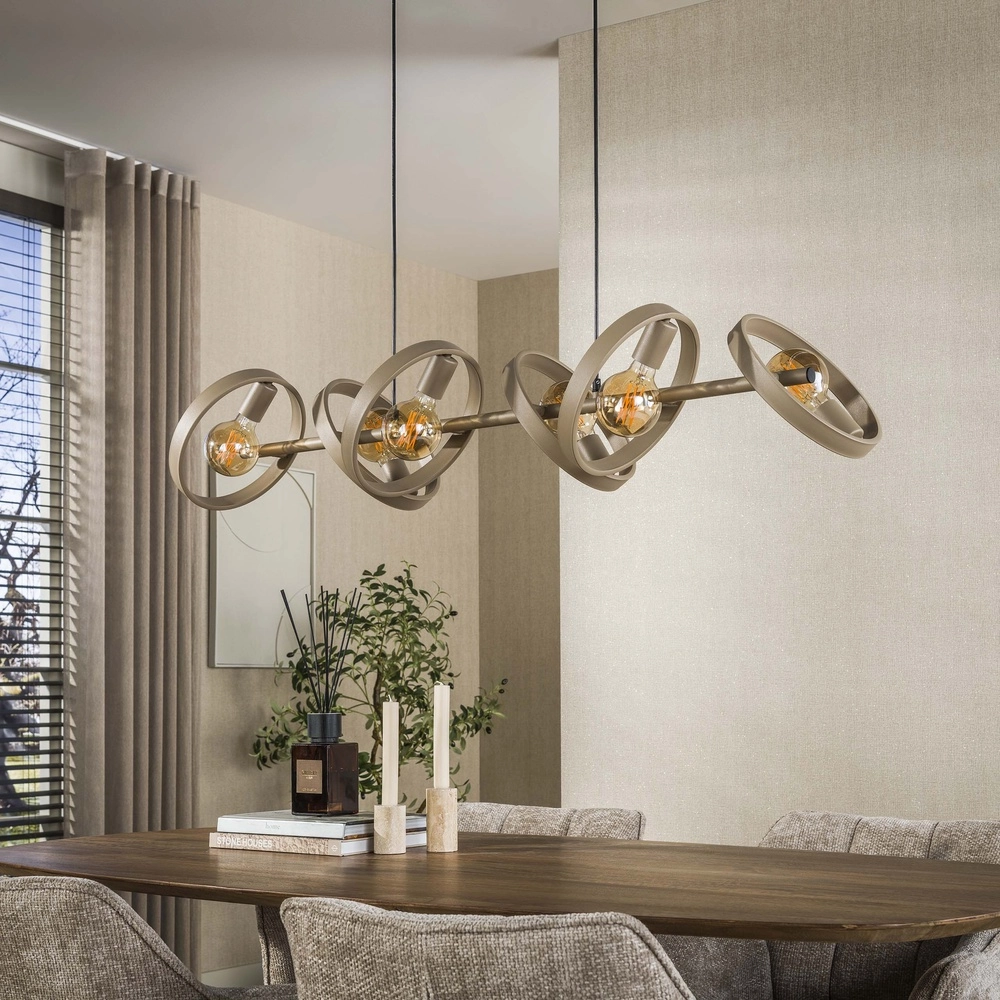Ringen hanglamp eettafel Hover zand - Ø 26cm Lyora 8716803513358