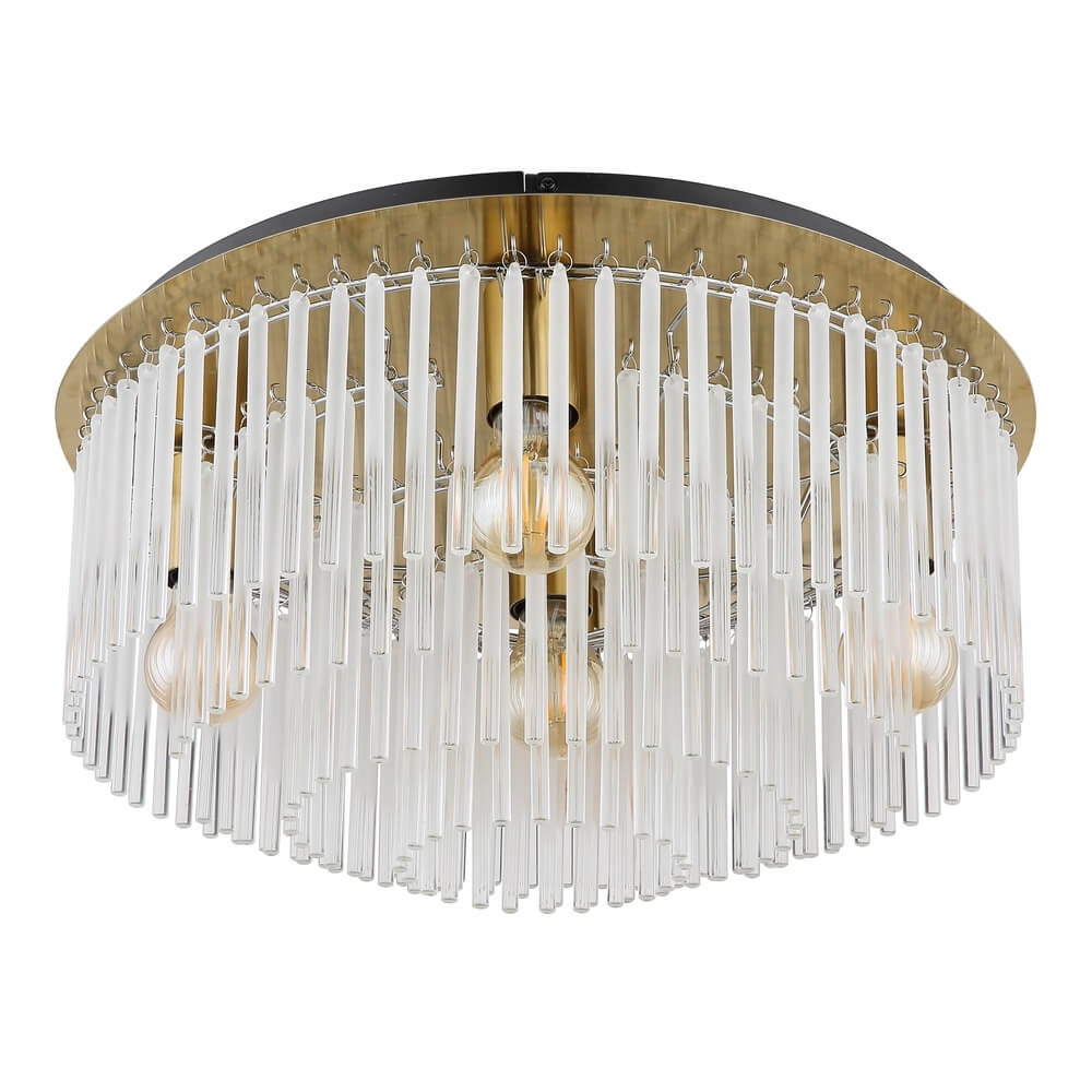 Gouden plafondlamp Gorley met glas Ø 50cm Globo 9007371458806