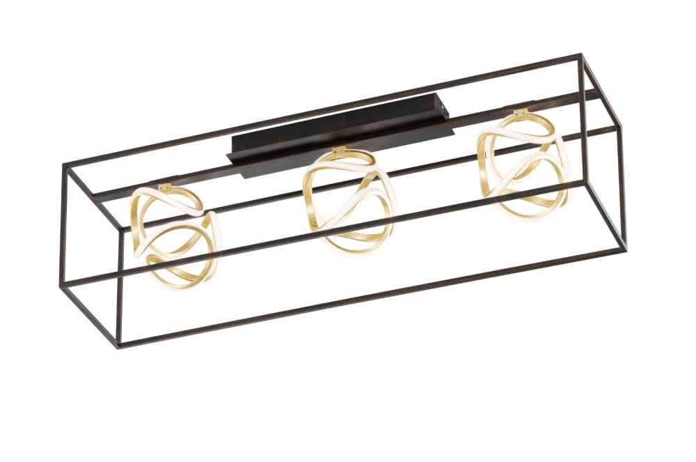Design plafondlamp Gesa zwart met goud Design plafondlamp Gesa zwart met goud