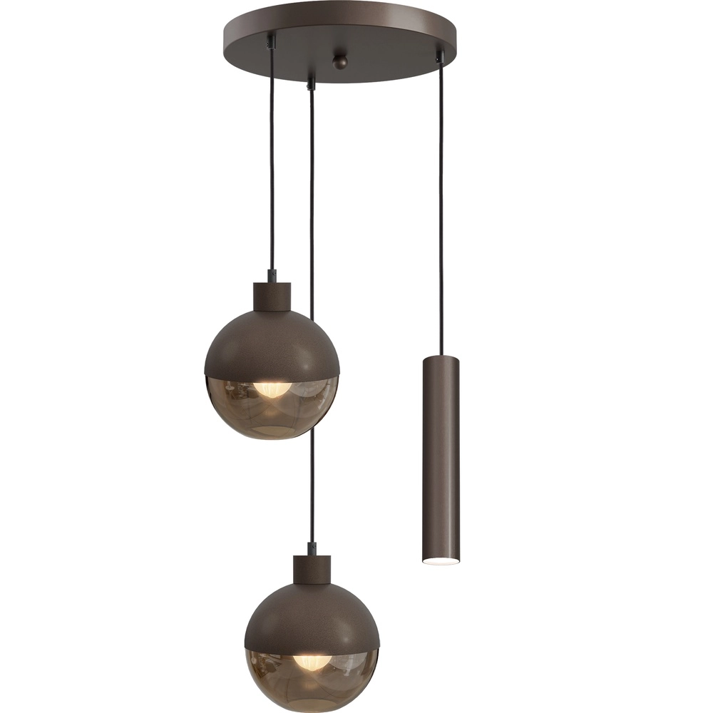3-lichts hanglamp Opera Ø 35cm cacao