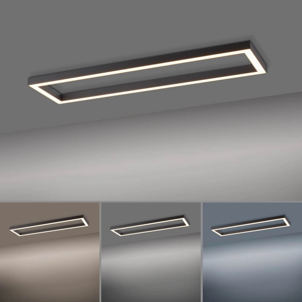 Rechthoekige plafondlamp Pure Lines Square antraciet Paul Neuhaus 4012248357941