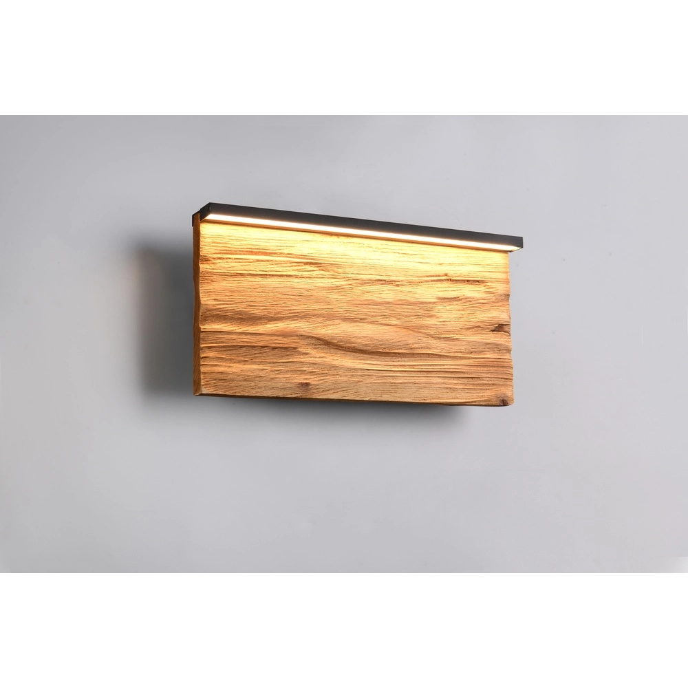 Design wandlamp Kalea zwart met hout 30cm Trio 4017807661392