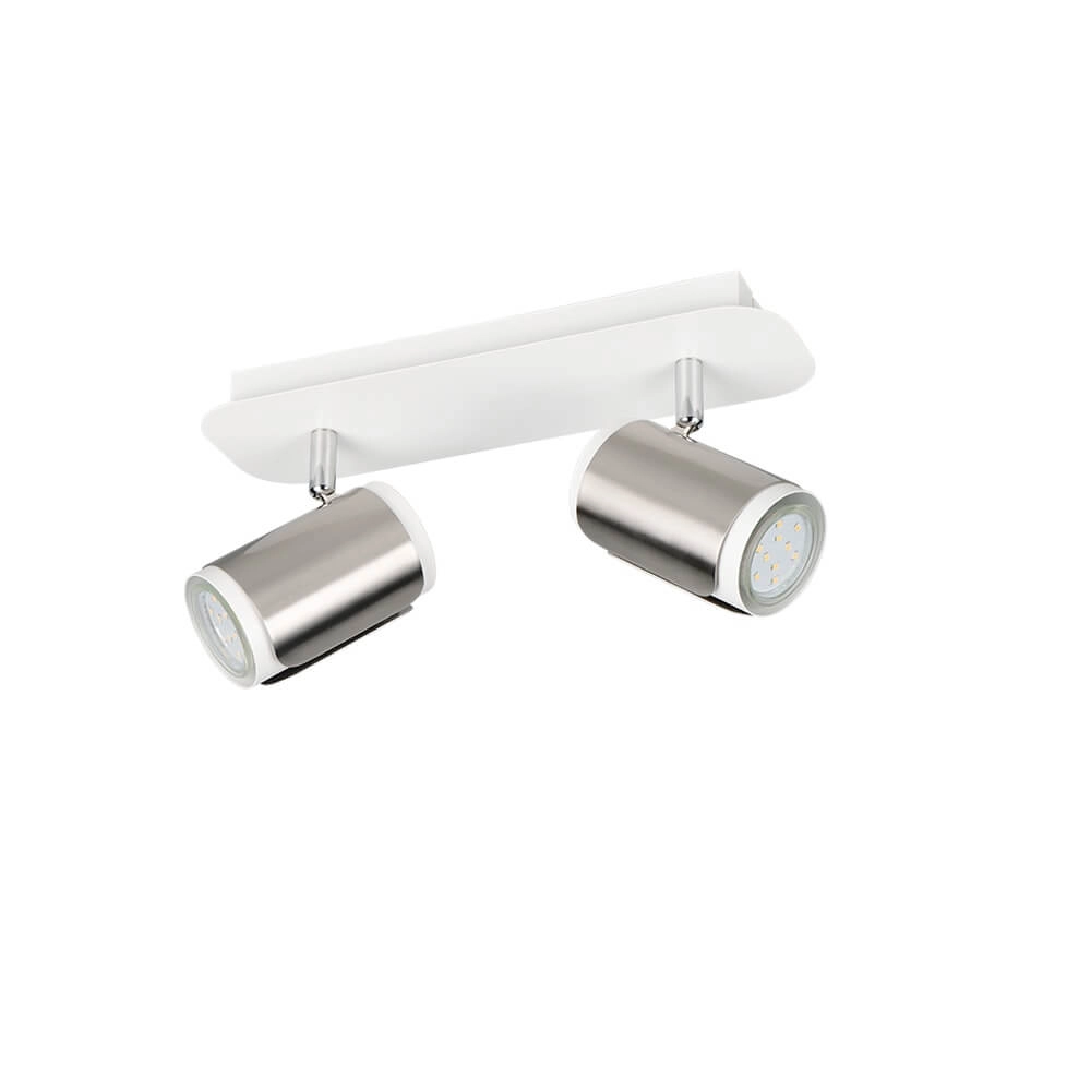 2-lichts opbouwspot Gillan nikkel met wit Trio 4017807640472