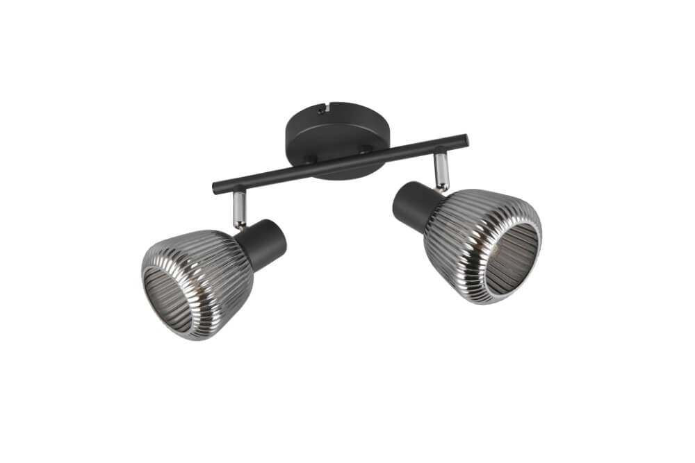 Dubbele plafondlamp Tarifa met geribbeld glas Trio 4017807615838