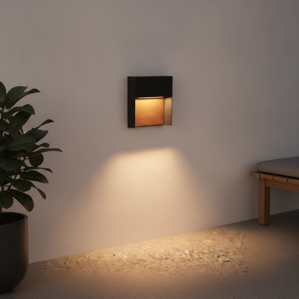 Design wandlamp Noray zwart met hout - 2700K