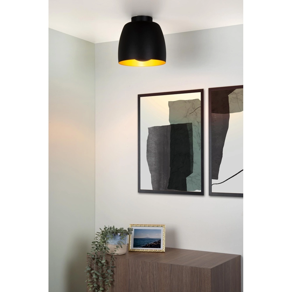 Plafondlamp Nolan Ø 24cm zwart Lucide 5411212302854