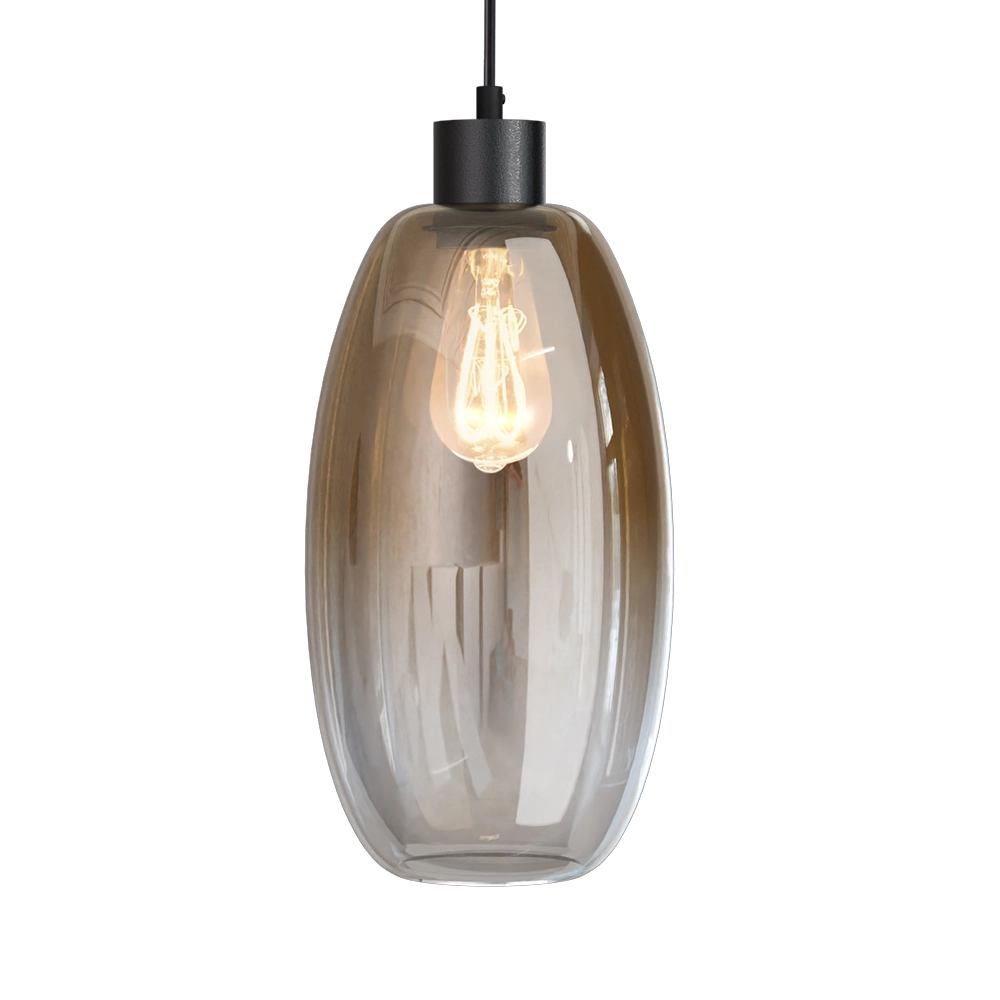 Glazen hanglamp Olive 3x Ø 18,5cm - zwart Masterlight 8718121397689