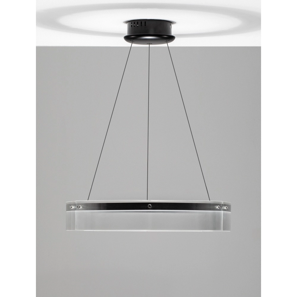 Design hanglamp Pauline zwart met glas Ø 70cm Lyora 5212017445384