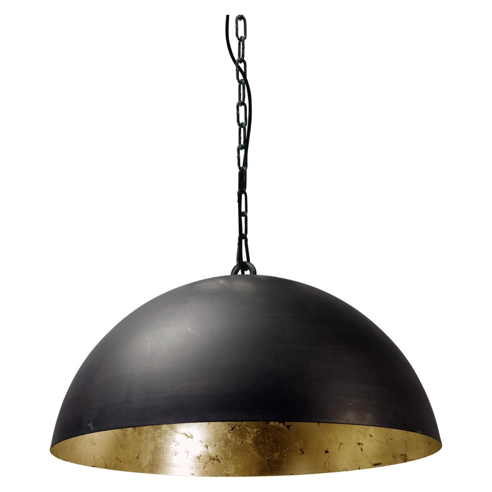 Stoere hanglamp metal Industria Gold 50