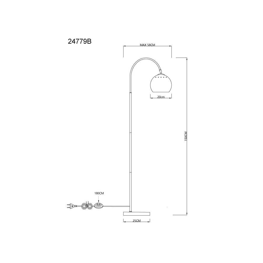 Design vloerlamp Benno zwart Globo 9007371513932