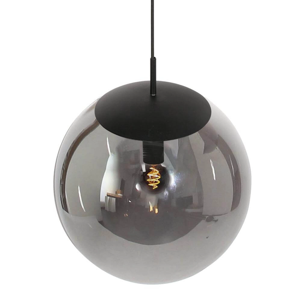 Hanglamp Bollique zwart met smoke glas Steinhauer 8712746177558