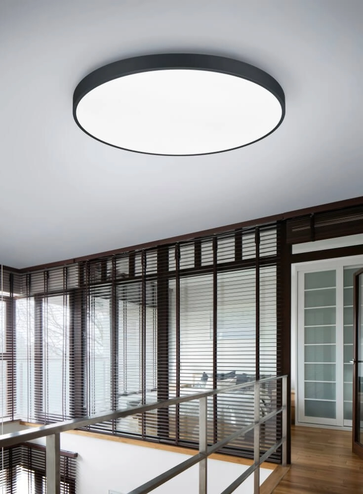 Zwarte plafonniere Waco Ø 75cm Trio 4017807525090