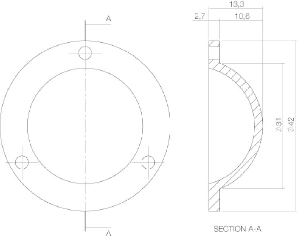 Afdekplaatje Tira voordeurknop messing ongelakt Intersteel 8,71419E+12