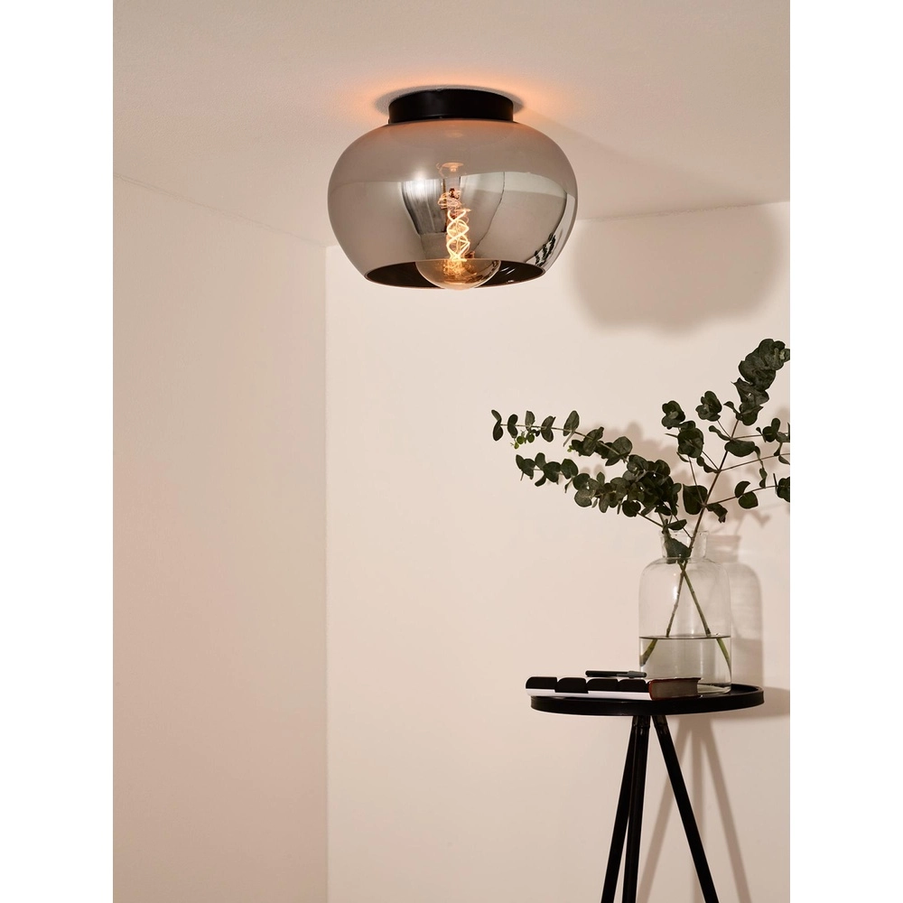 Plafondlamp Judi zwart met smoke glas Lucide 5411212451002