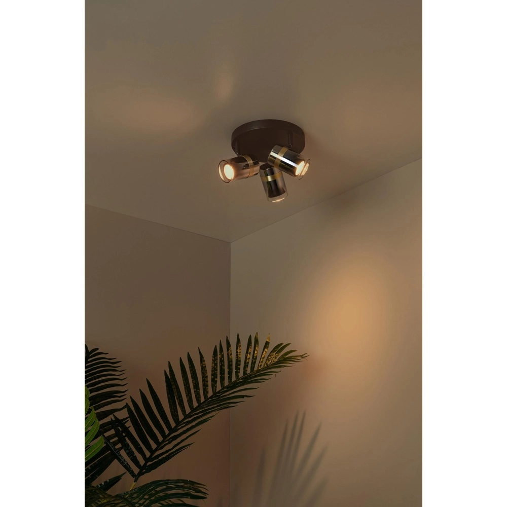 Plafondspot Upton 3-lichts zwart Lucide 5411212570048