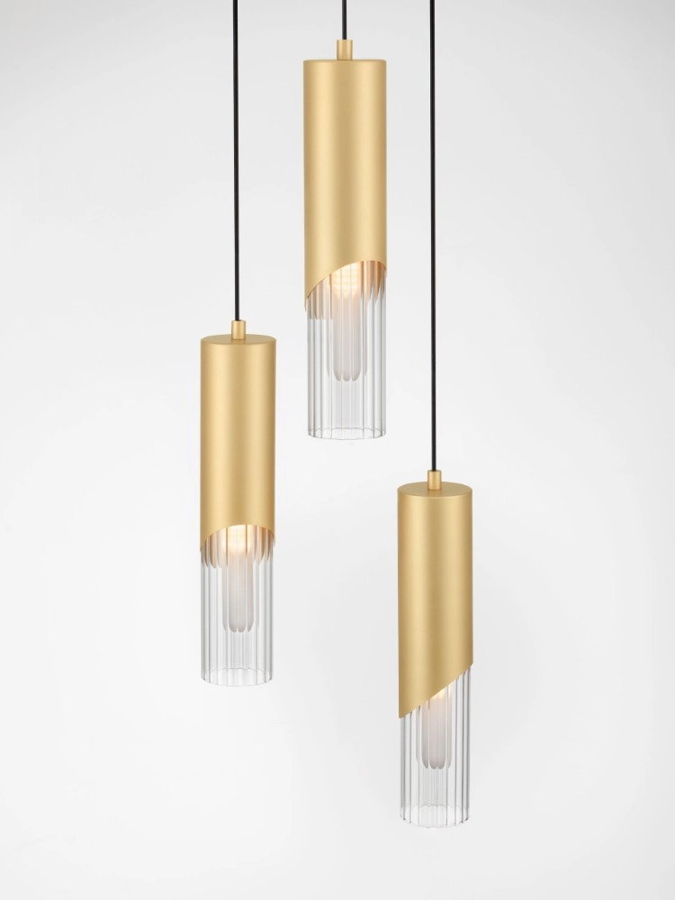 Design hanglamp Modesto Ø 25cm goud 3-lichts Lyora 5212063501447